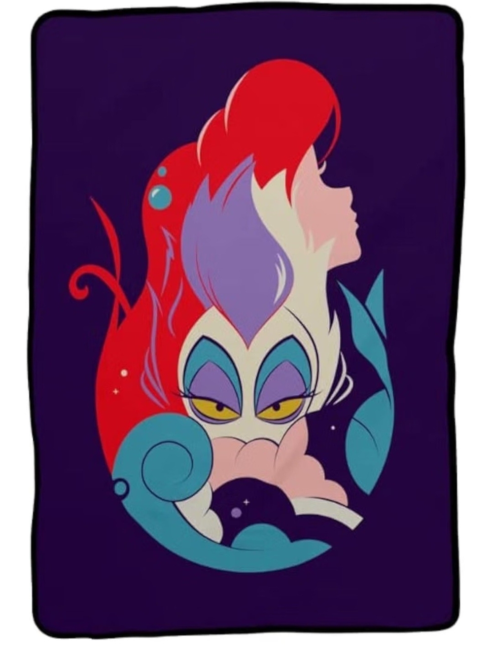 Disney Princess Ariel & Ursula Little Mermaid 62" X 90" Throw Blanket